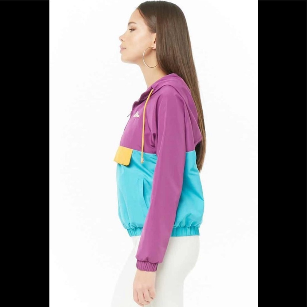 FOREVER 21 Colorful Windbreaker Lightweight With Pockets Size Small - Picture 4 of 4